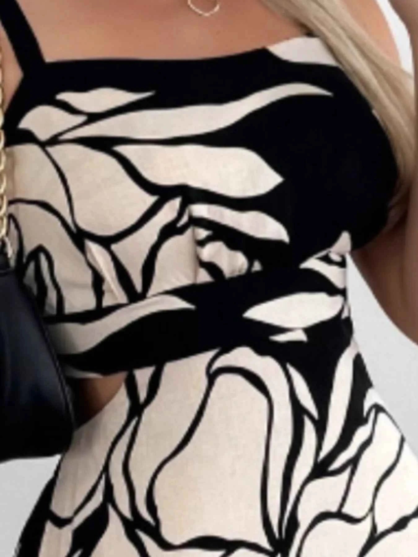 Cutout Back Printed : Cami Dress