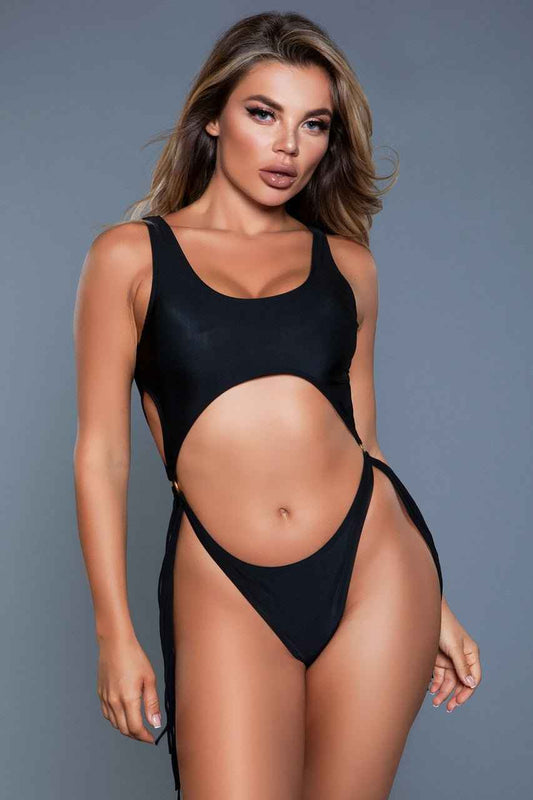 Cut-Out One Piece Swimsuit With Side Rings