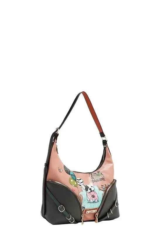 Accessory Pockets Shoulder Bag : With Two Front