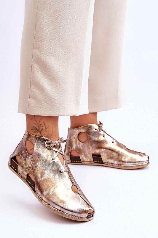 Cut-Out Lace-Up Gladiator Sandals