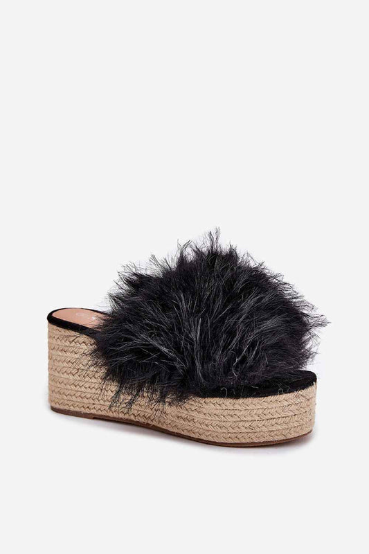 Elegant Figaro Flip-flops With Fur