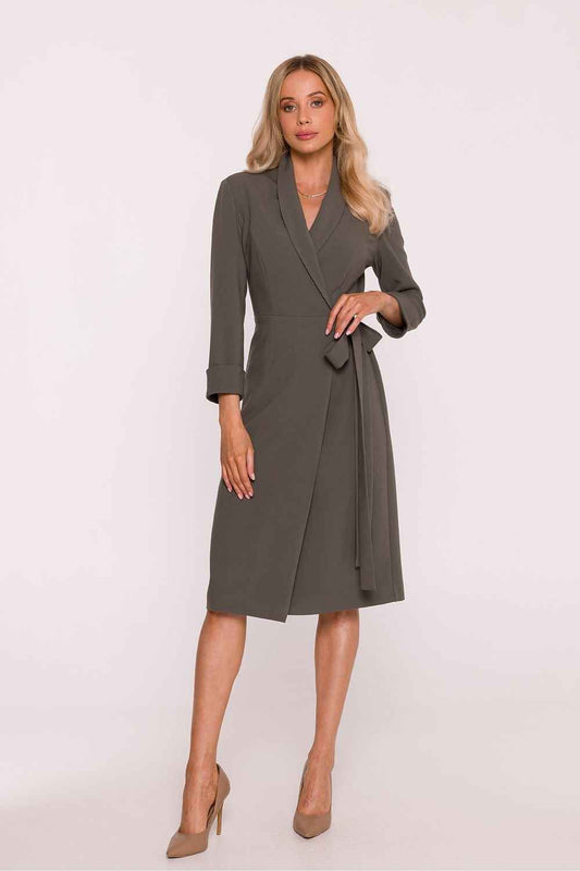 Stylish Sage Casual Wrap Dress