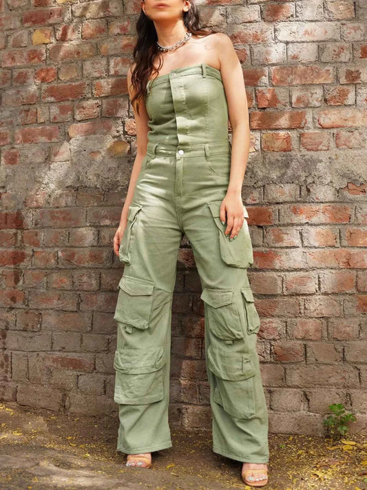 Tube Snap Down : Cargo Jumpsuit
