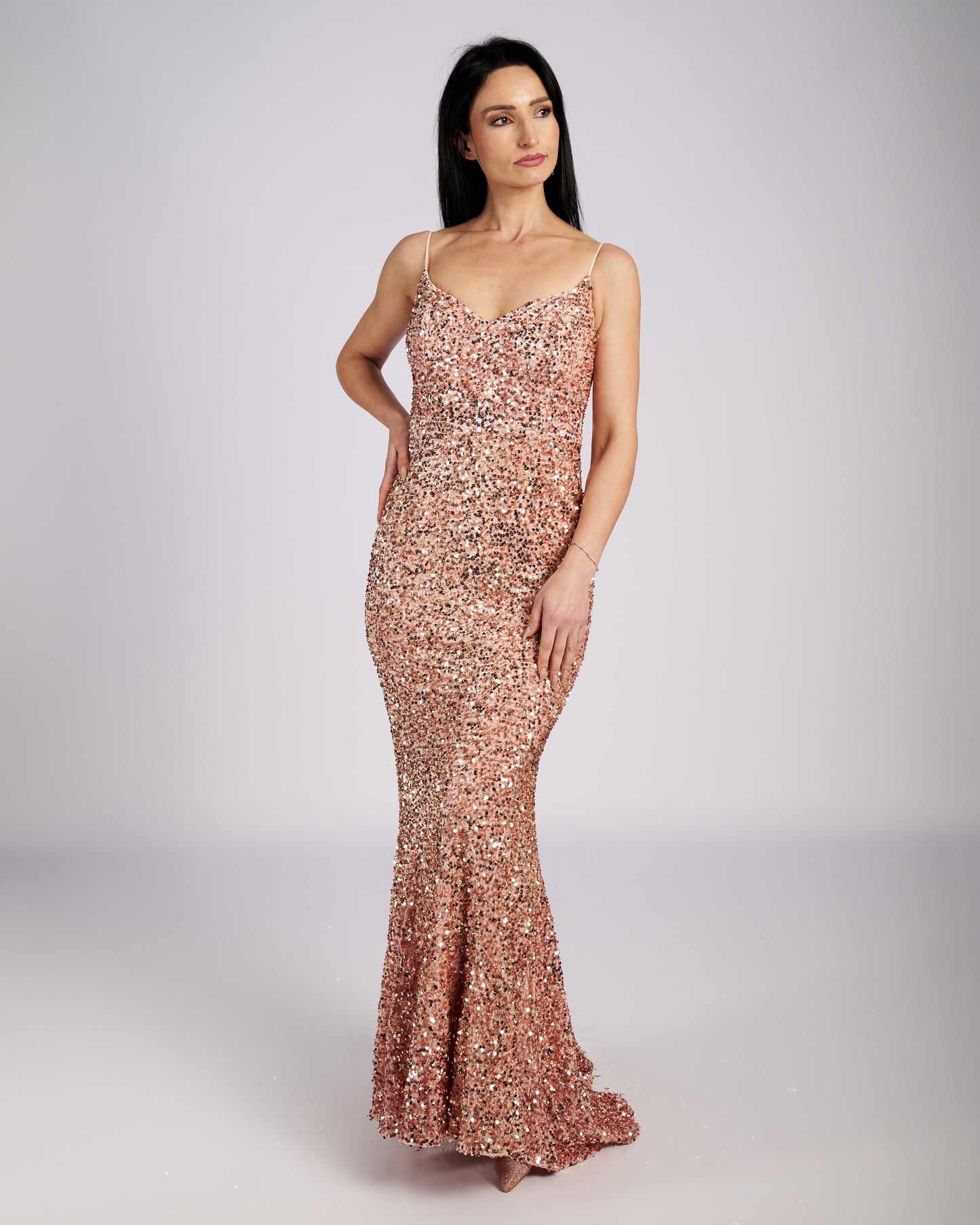Pink Star Sequin Maxi Dress "evening dresses"