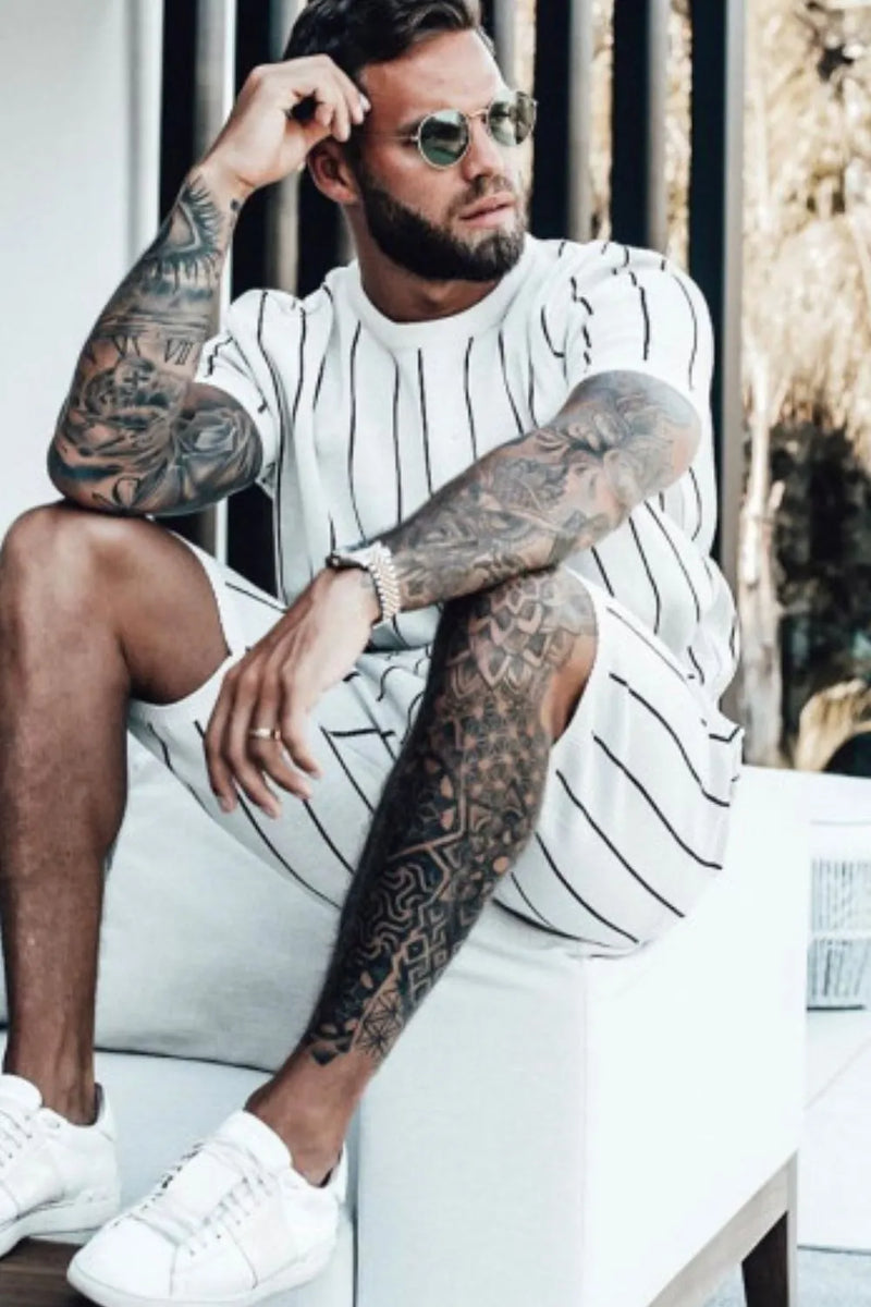 Discover a Stylish Way to Dress Casual for Summer with Men's Full Size Striped Sets
