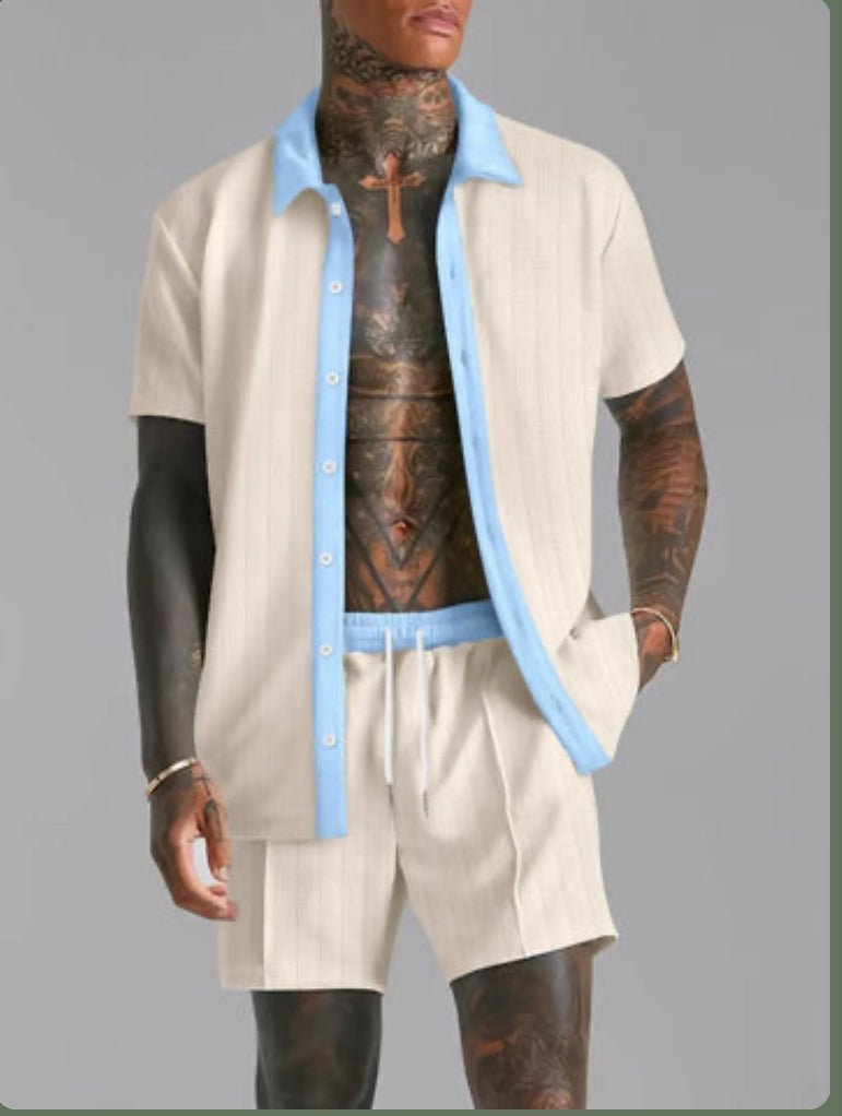 Plus-Size Men’s Collared Short Set: Comfort & Style - ꫀꪶꫀᧁꪖꪀᥴꫀ꠸ᠻꪗ..