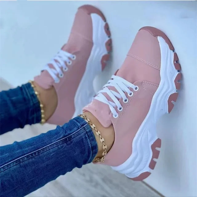 Women Sneakers Fashion Platform Lace Up Casual Sports Shoes Comfortable Running Ladies Vulcanized Shoes Female Footwear eprolo