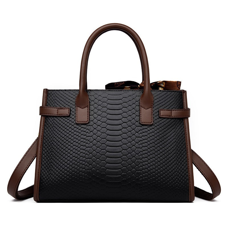 Women’s Genuine Leather Snakeskin Handbag