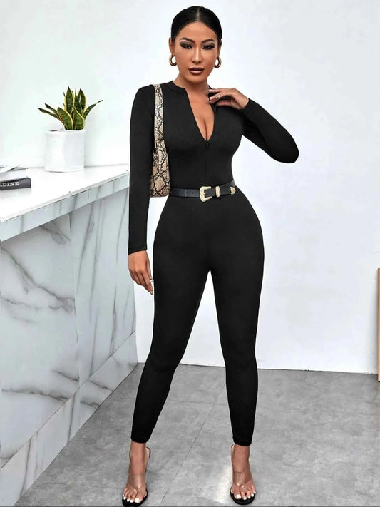 Long Sleeve : Bodycon Jumpsuit