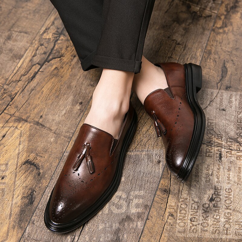 Men Genuine Leather Brogue Shoes