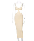 Women's Sexy Backless Straps Long Dress
