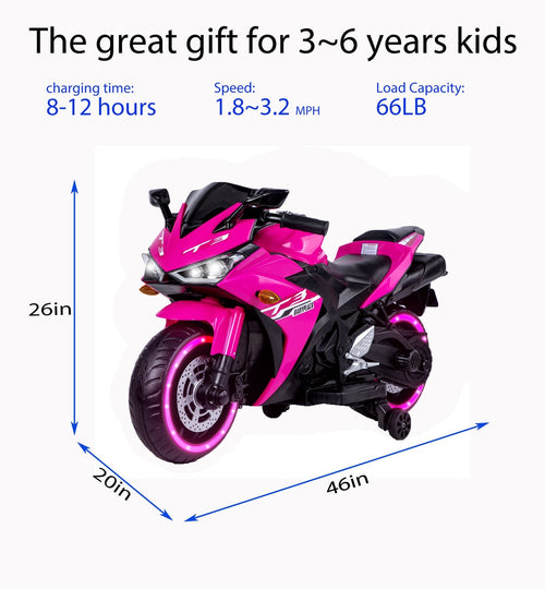 12V Motorcycles For Kids : With Training Wheels (Pink) - ꫀꪶꫀᧁꪖꪀᥴꫀ꠸ᠻꪗ~ 𝔈𝔪𝔟𝔯𝔞𝔠𝔢 𝔈𝔩𝔢𝔤𝔞𝔫𝔠𝔢