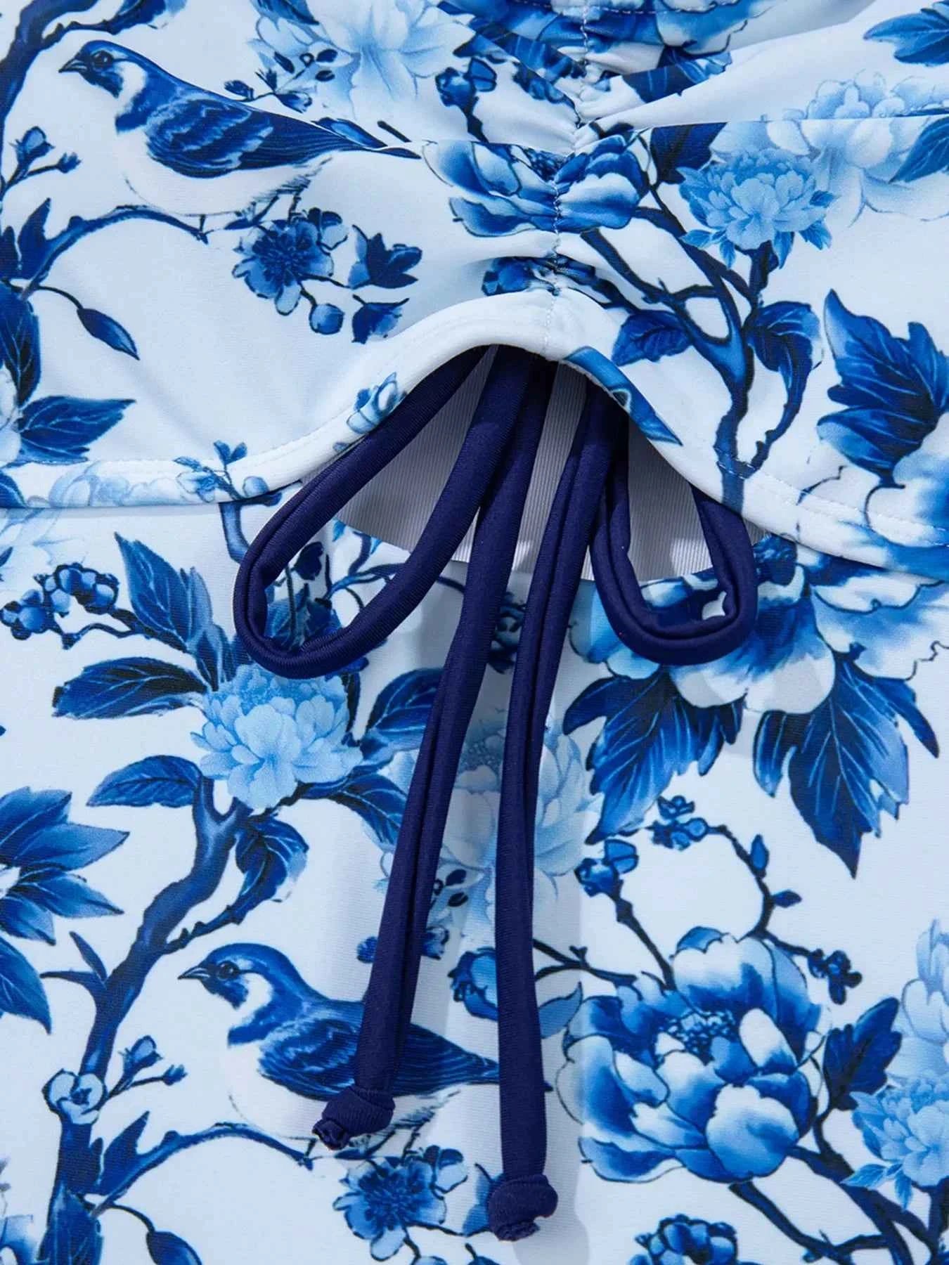 Cutout Ruffled Spaghetti : Strap One-Piece Swimwear