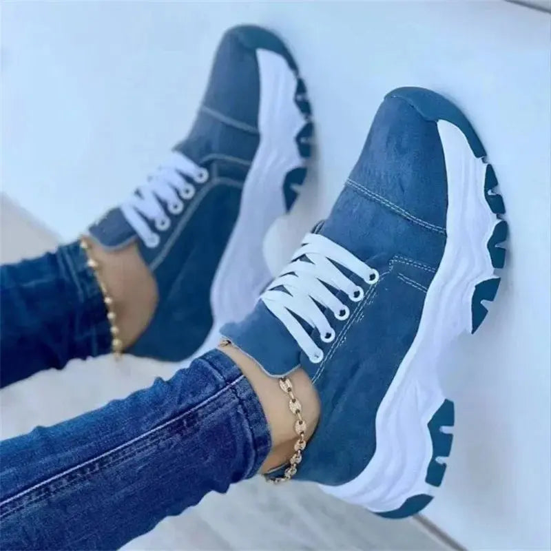 Women Sneakers Fashion Platform Lace Up Casual Sports Shoes Comfortable Running Ladies Vulcanized Shoes Female Footwear eprolo