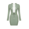 Women Sexy Short Dress With Lace-Up Design