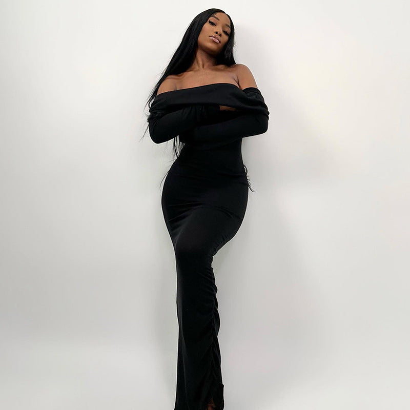 Long Sleeve Backless Elegant Dress