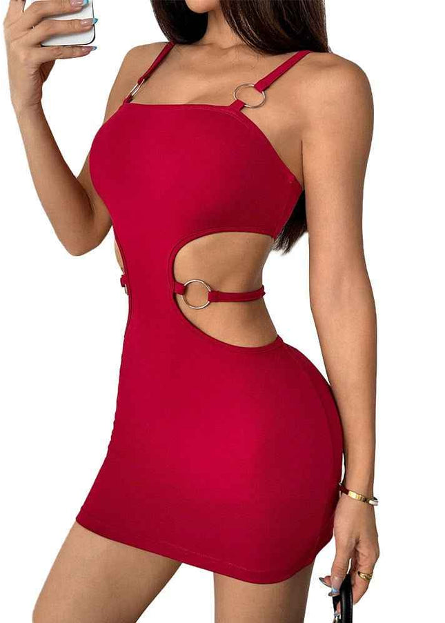 European Sexy Waist : Hollow Dress