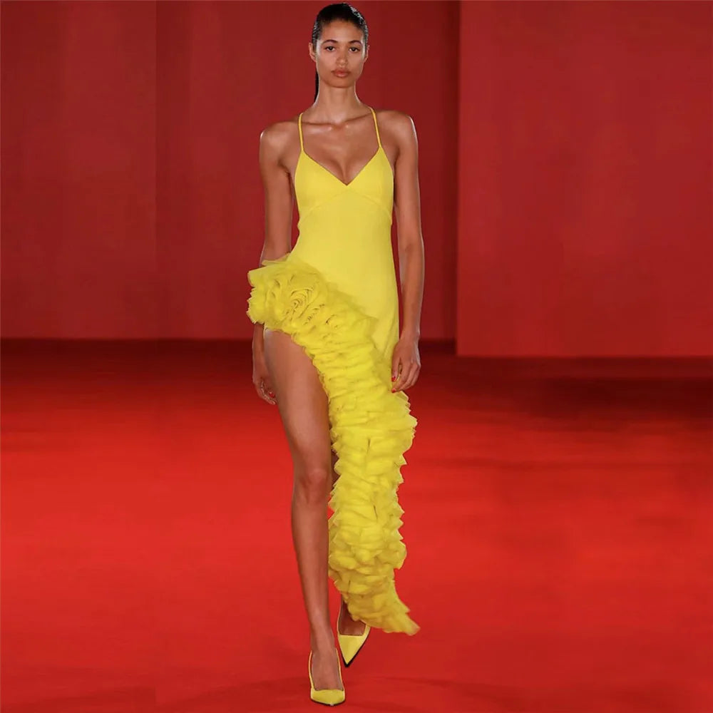 Women Spaghetti Strap Bandage Dress