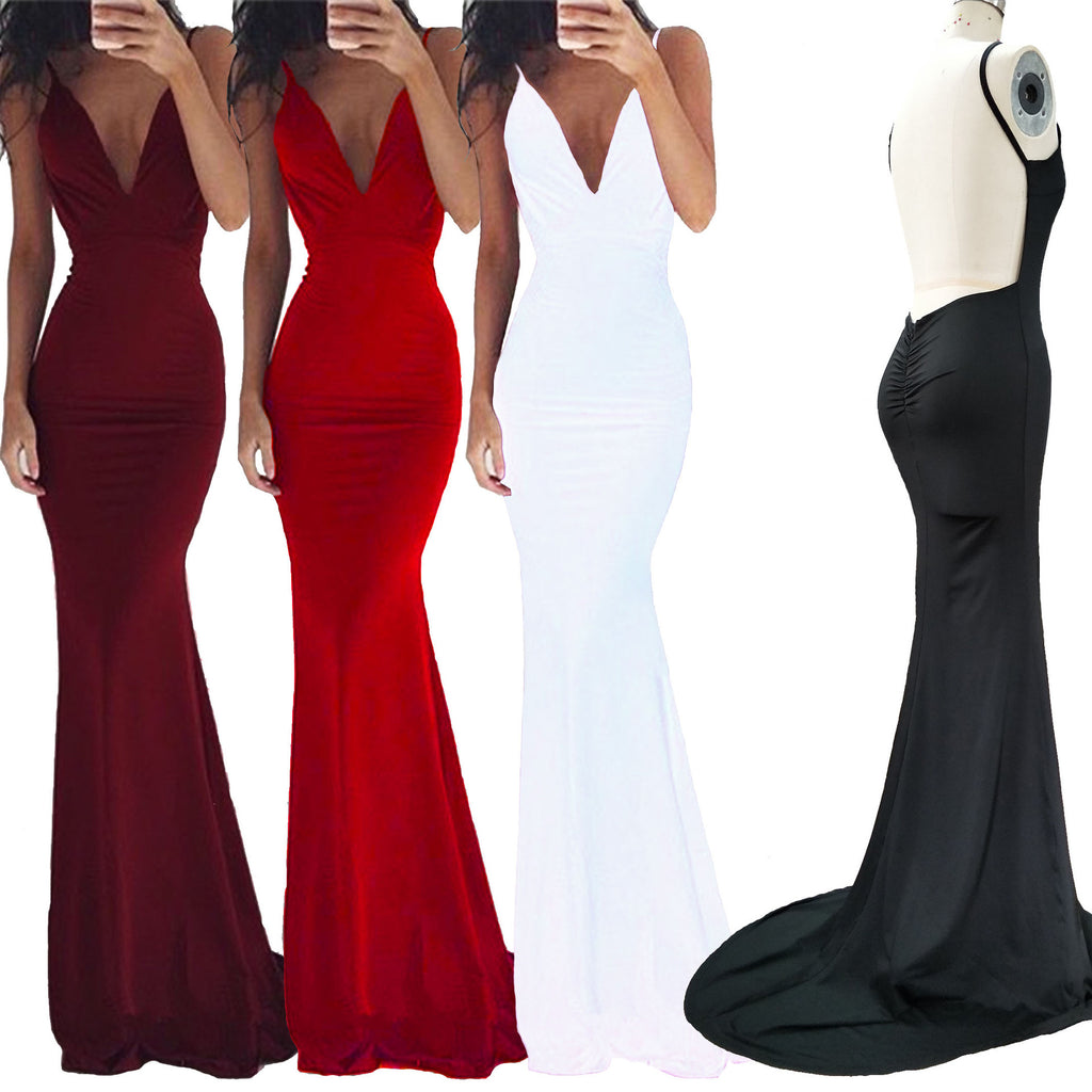 Women's Milk Silk Sling Sexy Backless Dress