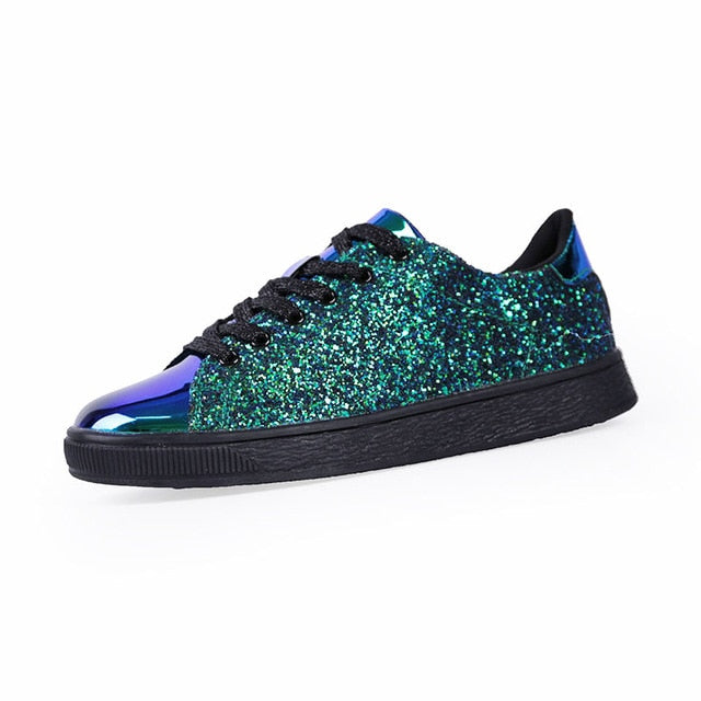 Women Casual Flat Lace-Up Bling Glitter Fashion Shoesa ꫀꪶꫀᧁꪖꪀᥴꫀ꠸ᠻꪗ~ 𝔈𝔪𝔟𝔯𝔞𝔠𝔢 𝔈𝔩𝔢𝔤𝔞𝔫𝔠𝔢