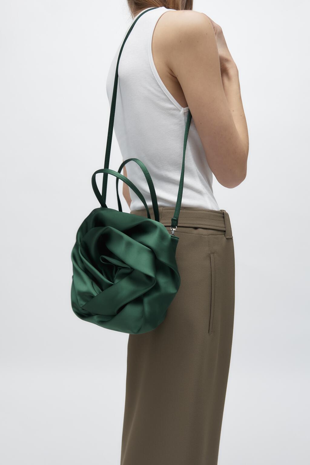 Silk Pleated Luxury Flower Handbag