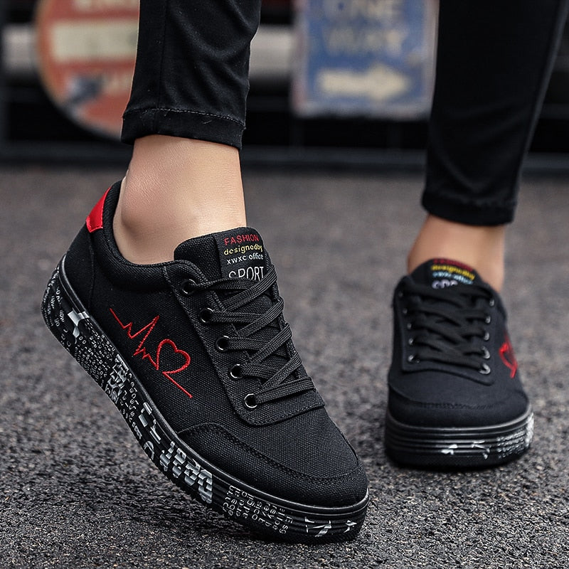 TYDZSMT Fashion Women Vulcanized Shoes Sneakers Ladies Lace-up Casual Shoes Breathable Canvas Lover Shoes Graffiti Flat eprolo