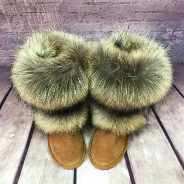 Woman Fashion Fox Fur Snow Boots ꫀꪶꫀᧁꪖꪀᥴꫀ꠸ᠻꪗ~ 𝔈𝔪𝔟𝔯𝔞𝔠𝔢 𝔈𝔩𝔢𝔤𝔞𝔫𝔠𝔢