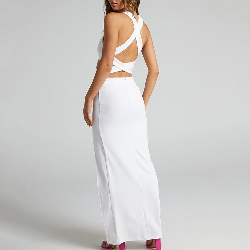 Women's Sexy Backless Cross Dress