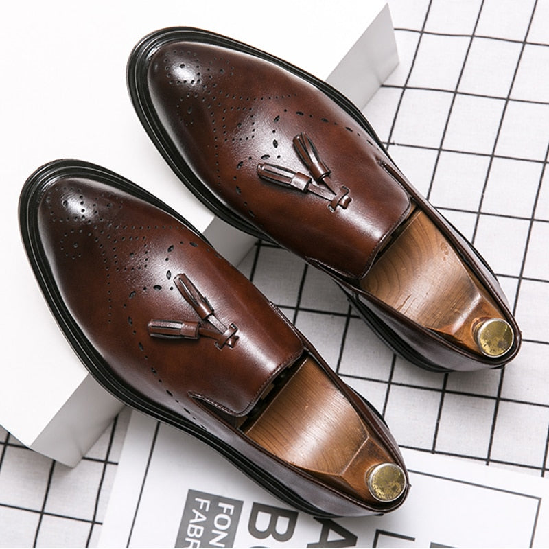 Men Genuine Leather Brogue Shoes