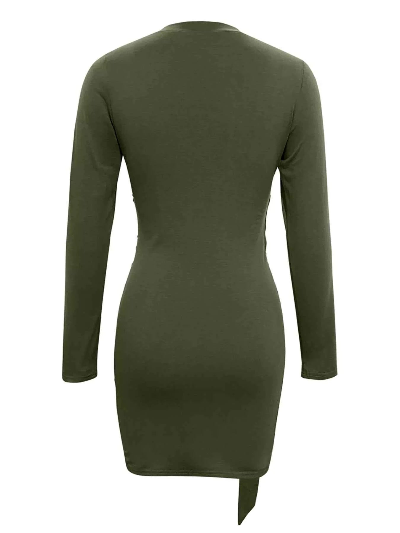 Round Neck Long Sleeve : Bodycon Dress