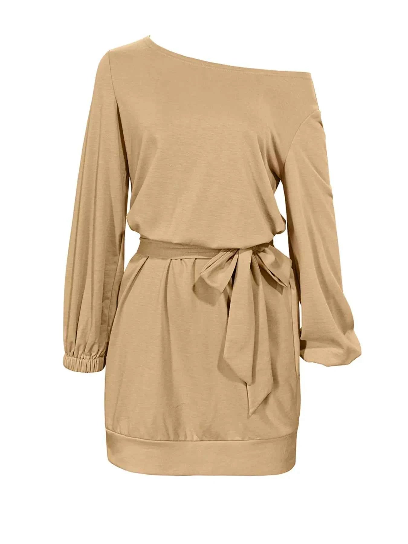 One Shoulder Tie : Waist Dress