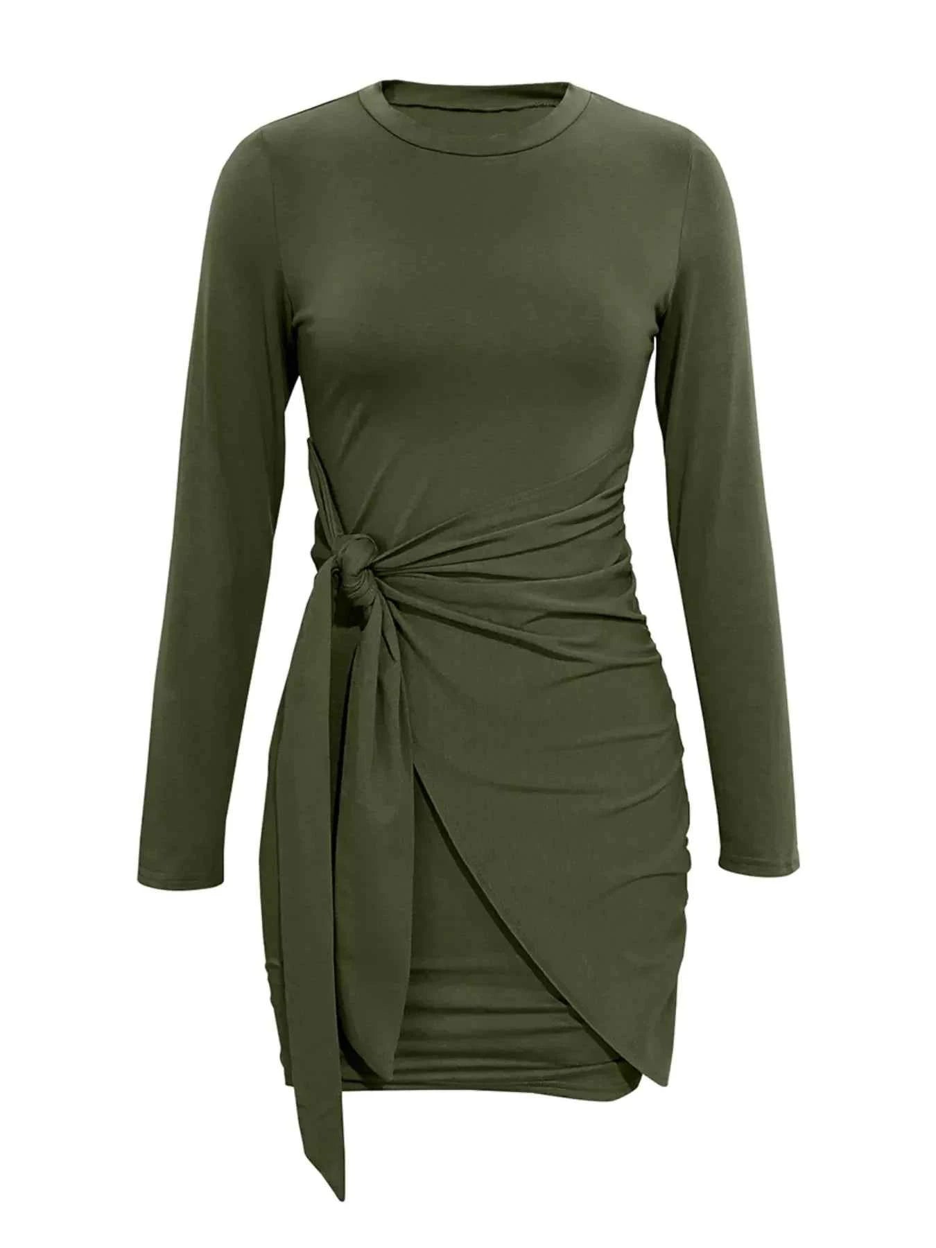 Round Neck Long Sleeve : Bodycon Dress