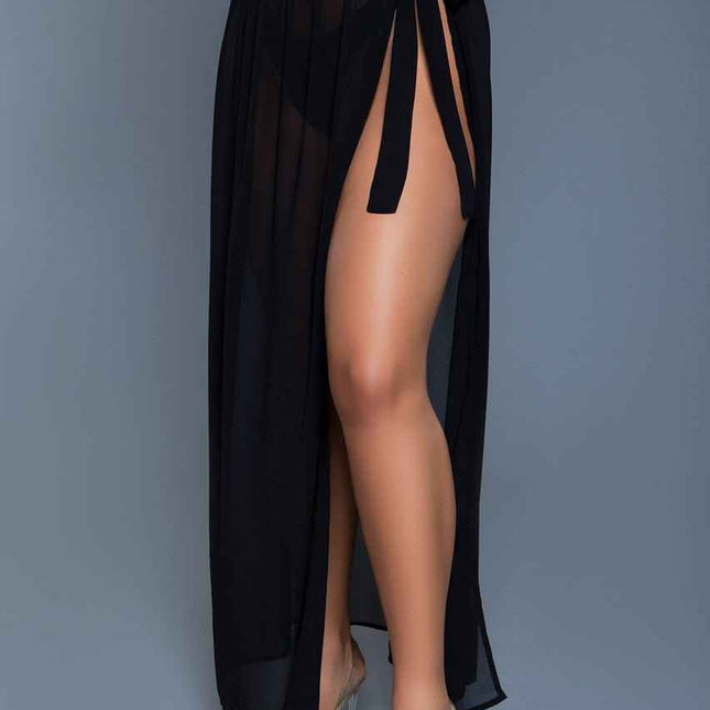 Amelia White Sheer : Cover-Up Skirt Black OS