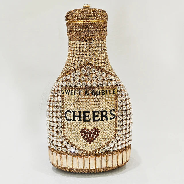 Women Diamond Bottle Crystal Clutch Bag ꫀꪶꫀᧁꪖꪀᥴꫀ꠸ᠻꪗ~ 𝔈𝔪𝔟𝔯𝔞𝔠𝔢 𝔈𝔩𝔢𝔤𝔞𝔫𝔠𝔢