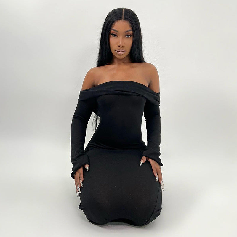 Long Sleeve Backless Elegant Dress