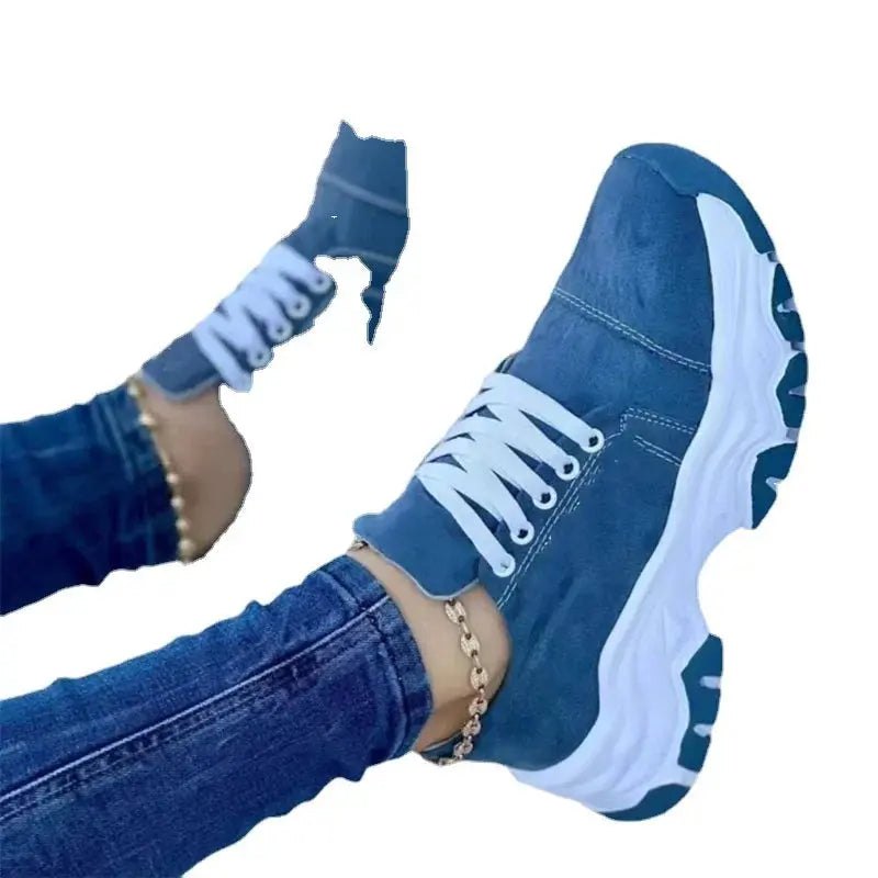 Women Sneakers Fashion Platform Lace Up Casual Sports Shoes Comfortable Running Ladies Vulcanized Shoes Female Footwear eprolo