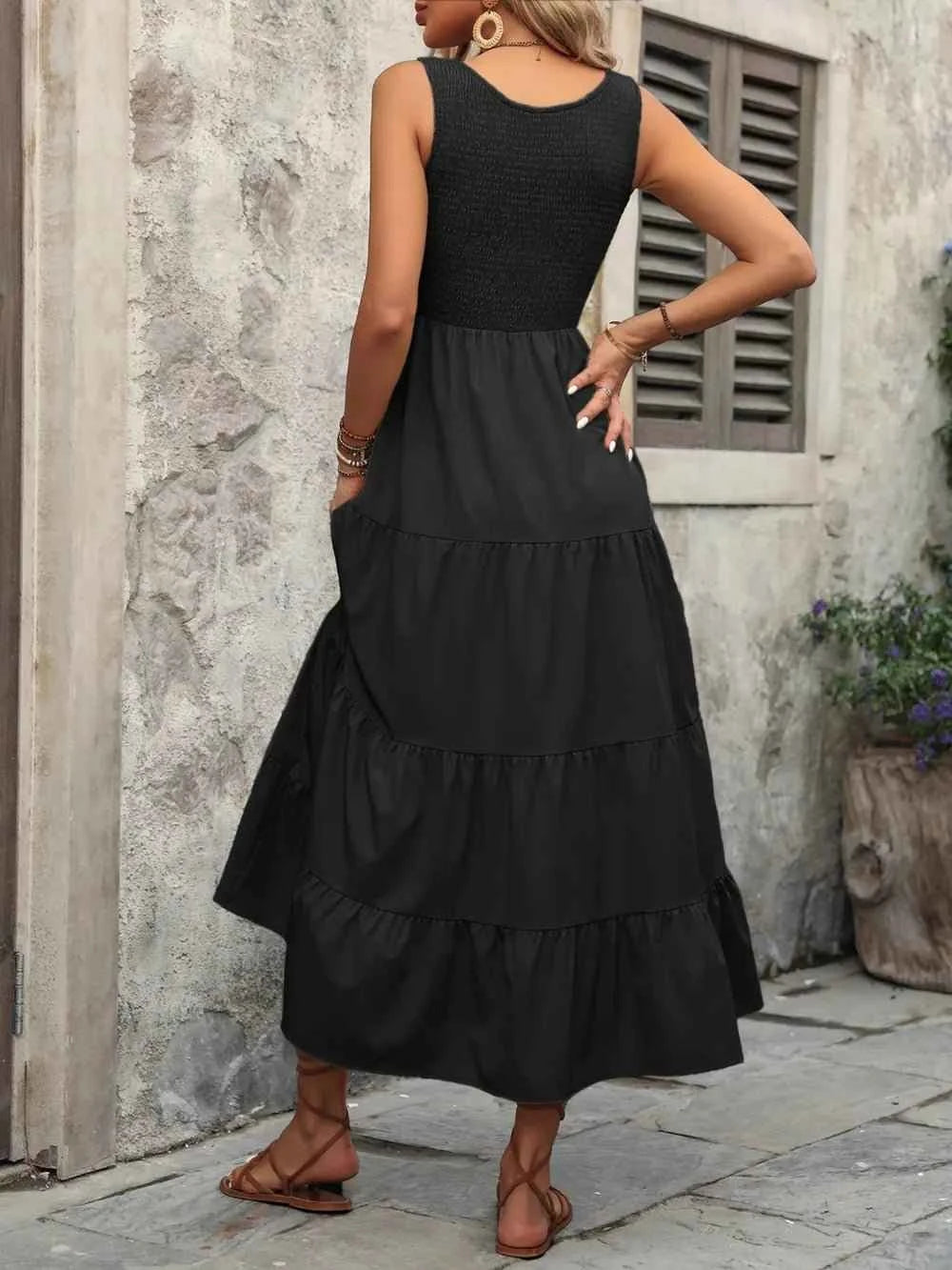 Ivy Lane Smocked Scoop : Neck Sleeveless Tank Dress