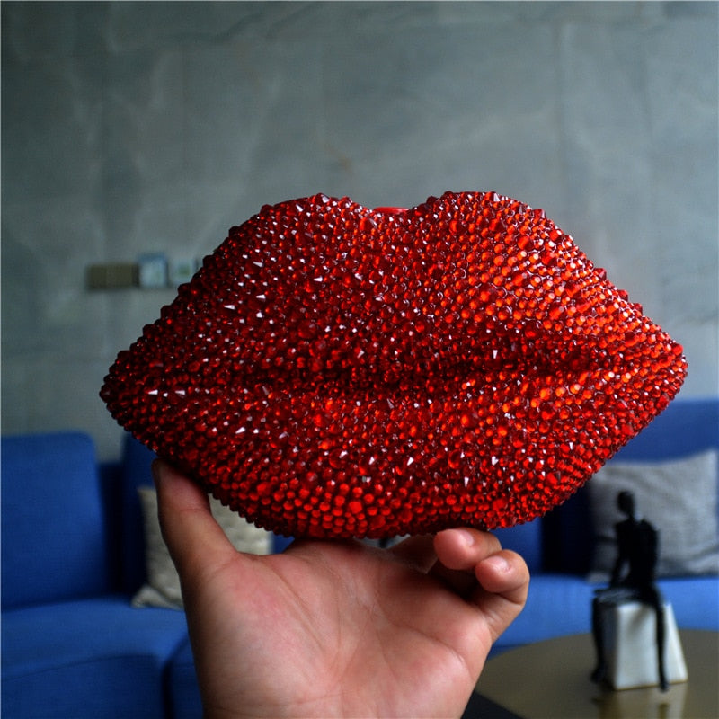 Luxury Red Lip Handmade Diamond Evening Handbag ꫀꪶꫀᧁꪖꪀᥴꫀ꠸ᠻꪗ~ 𝔈𝔪𝔟𝔯𝔞𝔠𝔢 𝔈𝔩𝔢𝔤𝔞𝔫𝔠𝔢
