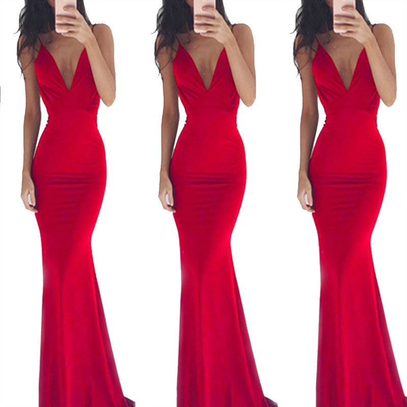 Women's Milk Silk Sling Sexy Backless Dress
