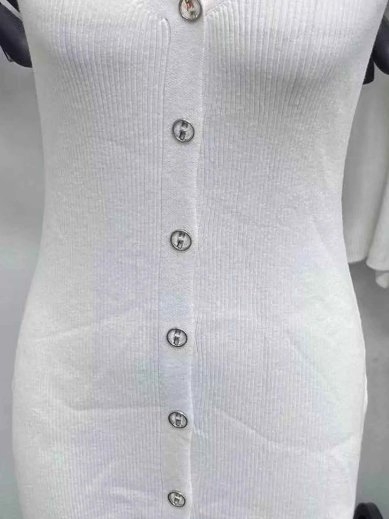 Halter Neck Button-Front : Bodycon Dress