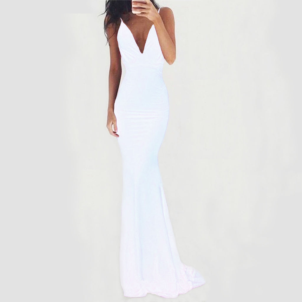 Women's Milk Silk Sling Sexy Backless Dress