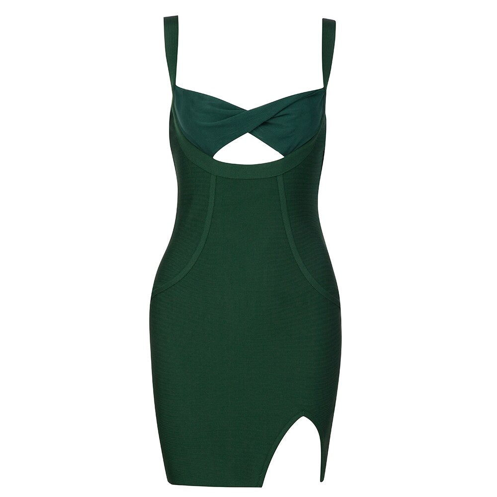 Green Bandage Mini Slip Dress