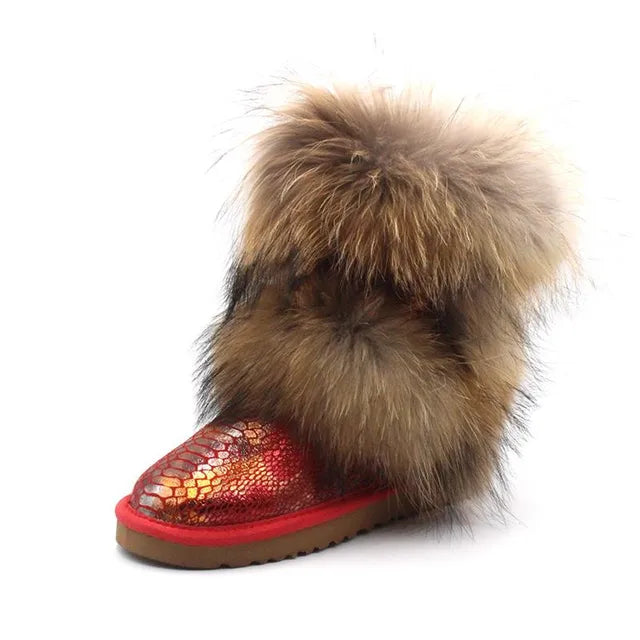 Woman Fashion Fox Fur Snow Boots ꫀꪶꫀᧁꪖꪀᥴꫀ꠸ᠻꪗ~ 𝔈𝔪𝔟𝔯𝔞𝔠𝔢 𝔈𝔩𝔢𝔤𝔞𝔫𝔠𝔢