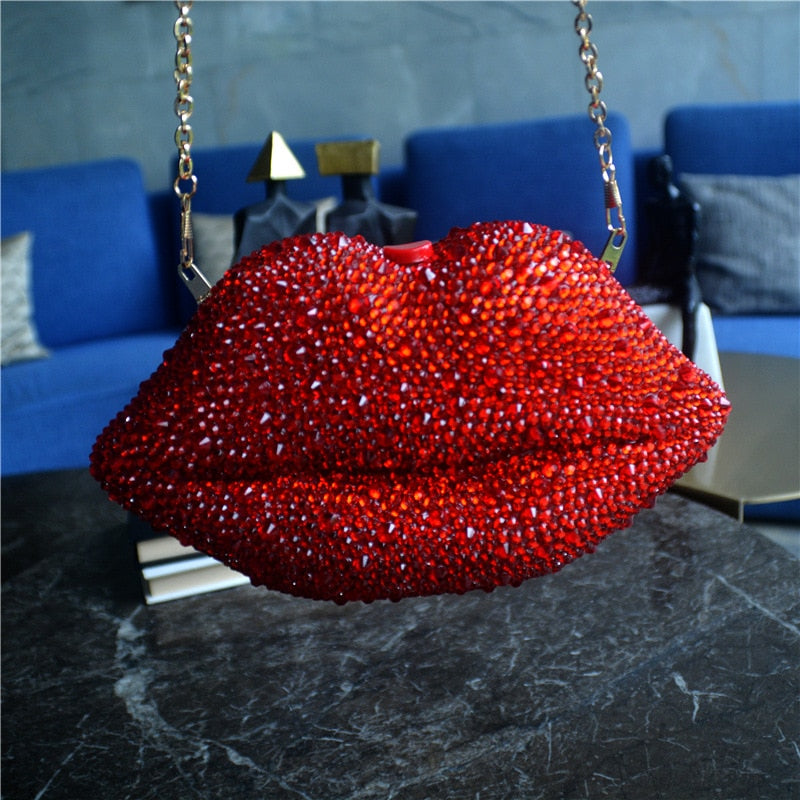 Luxury Red Lip Handmade Diamond Evening Handbag ꫀꪶꫀᧁꪖꪀᥴꫀ꠸ᠻꪗ~ 𝔈𝔪𝔟𝔯𝔞𝔠𝔢 𝔈𝔩𝔢𝔤𝔞𝔫𝔠𝔢