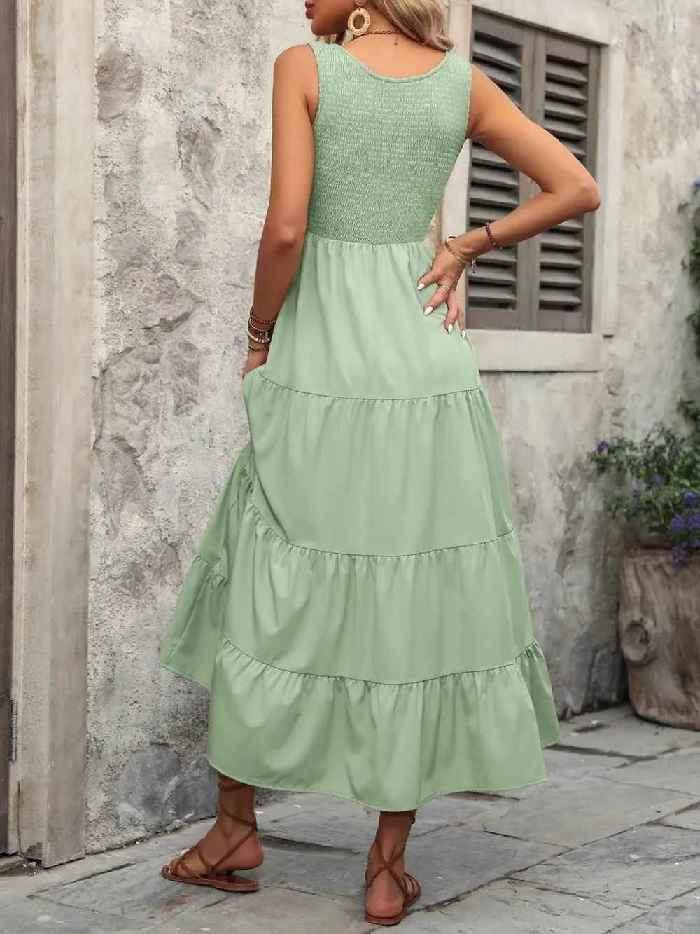 Ivy Lane Smocked Scoop : Neck Sleeveless Tank Dress