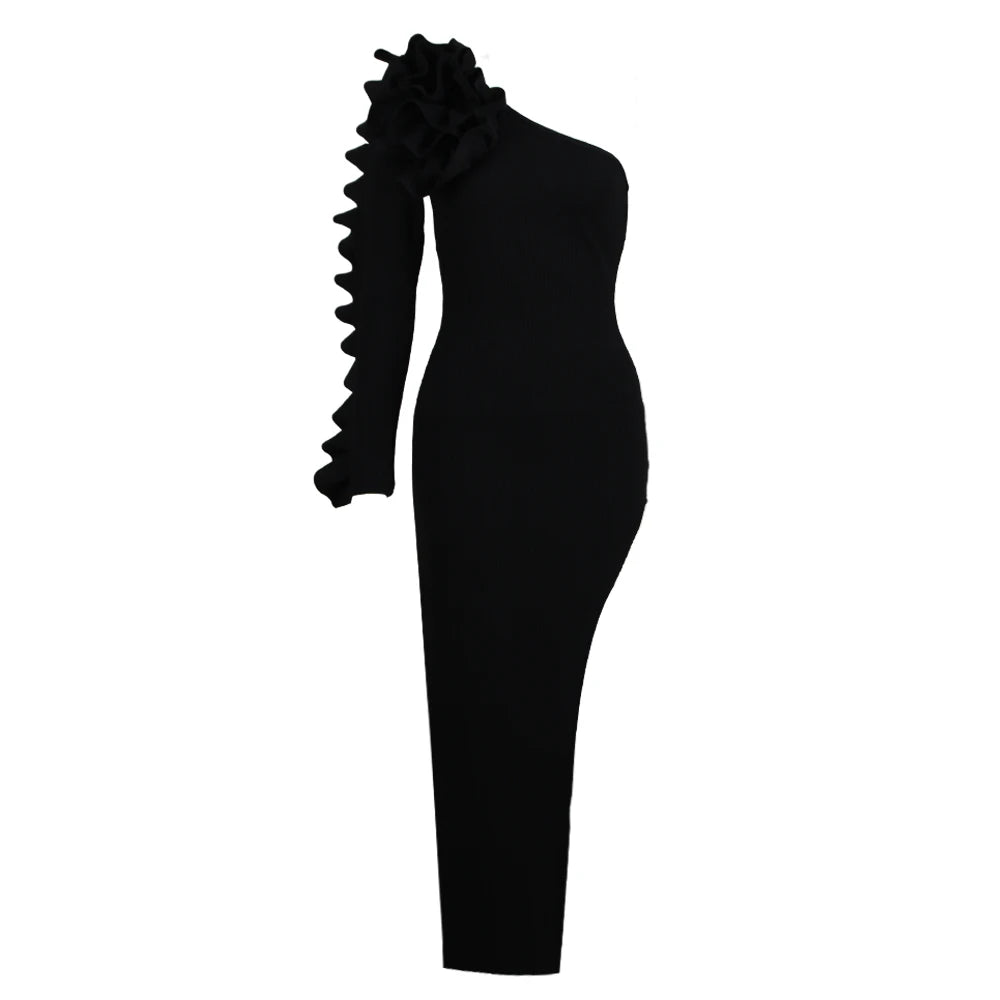 Women Stylish Sexy One Shoulder Dress