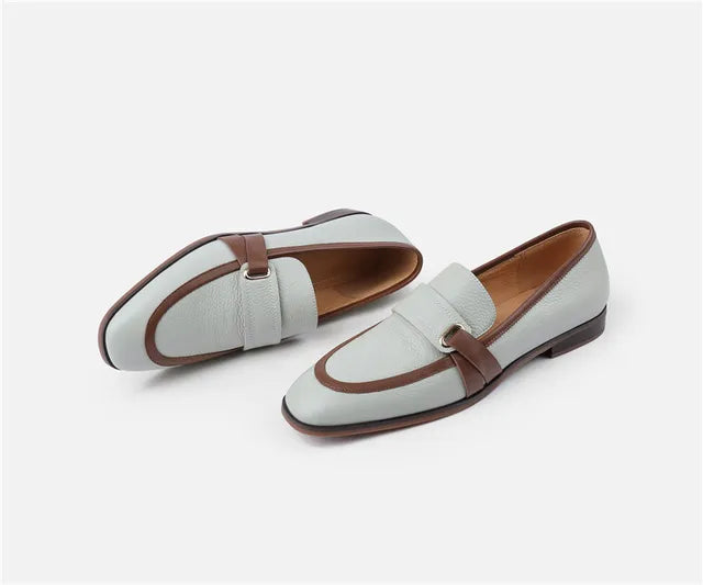 Women Genuine Square Toe Leather Loafers ꫀꪶꫀᧁꪖꪀᥴꫀ꠸ᠻꪗ~ 𝔈𝔪𝔟𝔯𝔞𝔠𝔢 𝔈𝔩𝔢𝔤𝔞𝔫𝔠𝔢