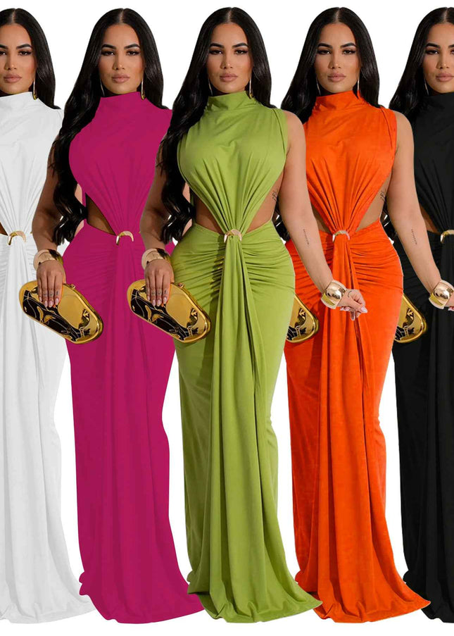 European Sexy Side Split : Sleeveless Fashion Dress