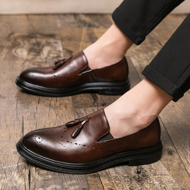 Men Genuine Leather Brogue Shoes