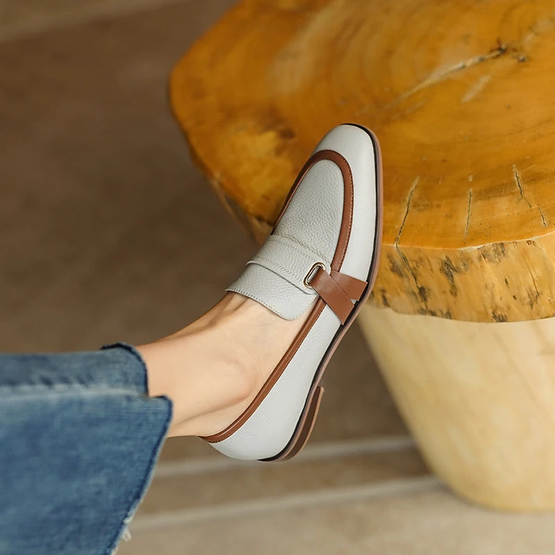 Women Genuine Square Toe Leather Loafers ꫀꪶꫀᧁꪖꪀᥴꫀ꠸ᠻꪗ~ 𝔈𝔪𝔟𝔯𝔞𝔠𝔢 𝔈𝔩𝔢𝔤𝔞𝔫𝔠𝔢